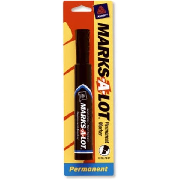 Avery Avery Products 17888 Regular Chisel Tip Permanent Marker; Black; Pack of 6 388223
